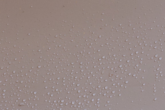 Moisture condensation on pinkish paint close-up texture