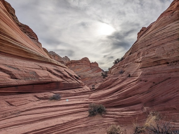 Eróziós nyomok homokkő sziklákon a Sedona Arizona természeti park kanyonjában