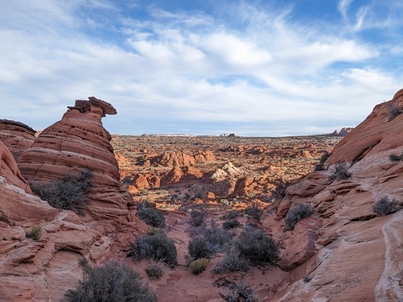 Majestic desert panorama from high land of Coyote Buttes in Grand canyon