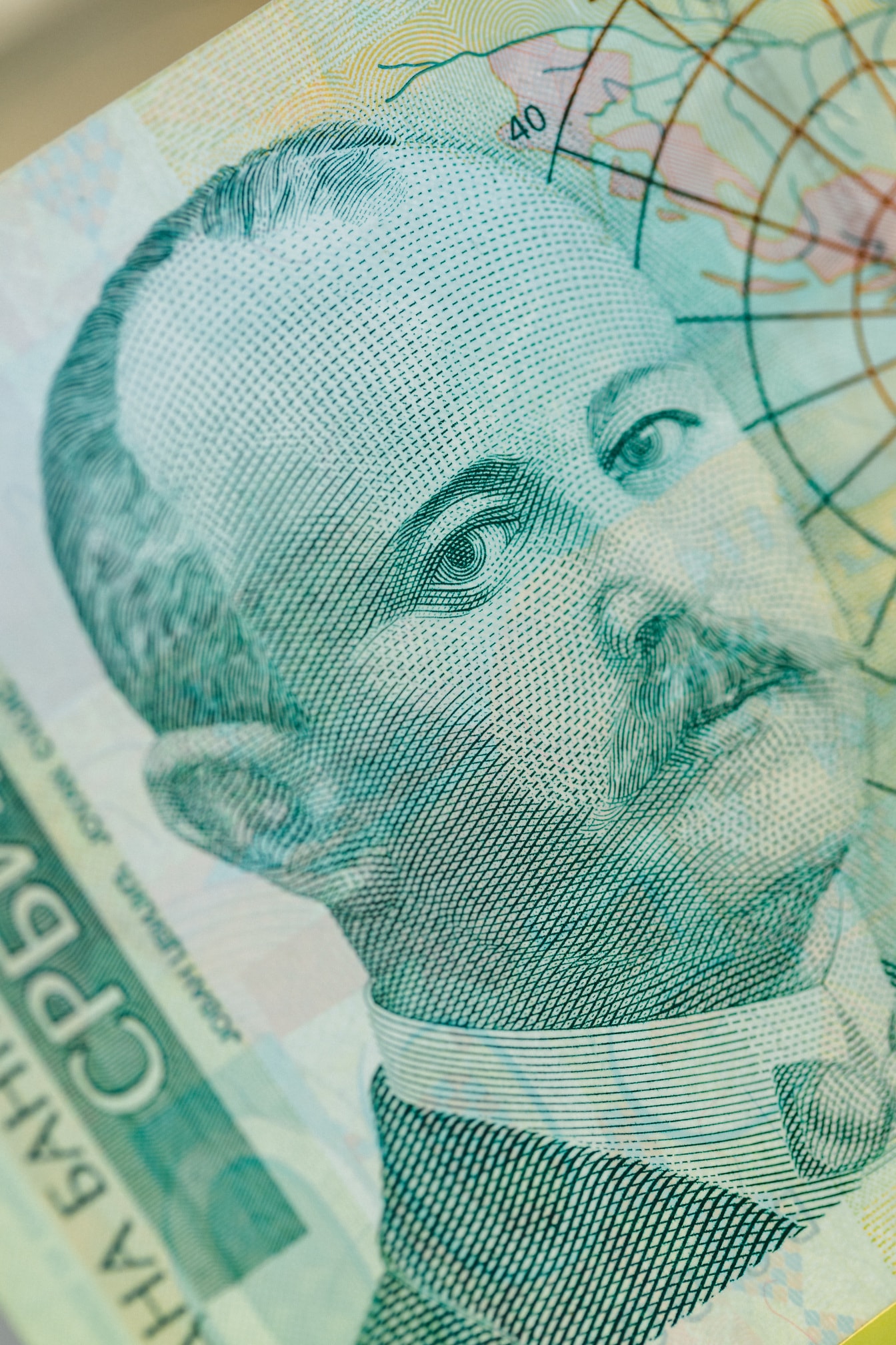 Prim-plan al bancnotei de dinar sârbesc cu portretul Jovanei Cvijic