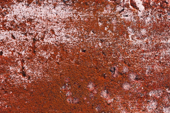 ภาพระยะใกล้ของพื้นผิวสีแดงขรุขระแห้ง