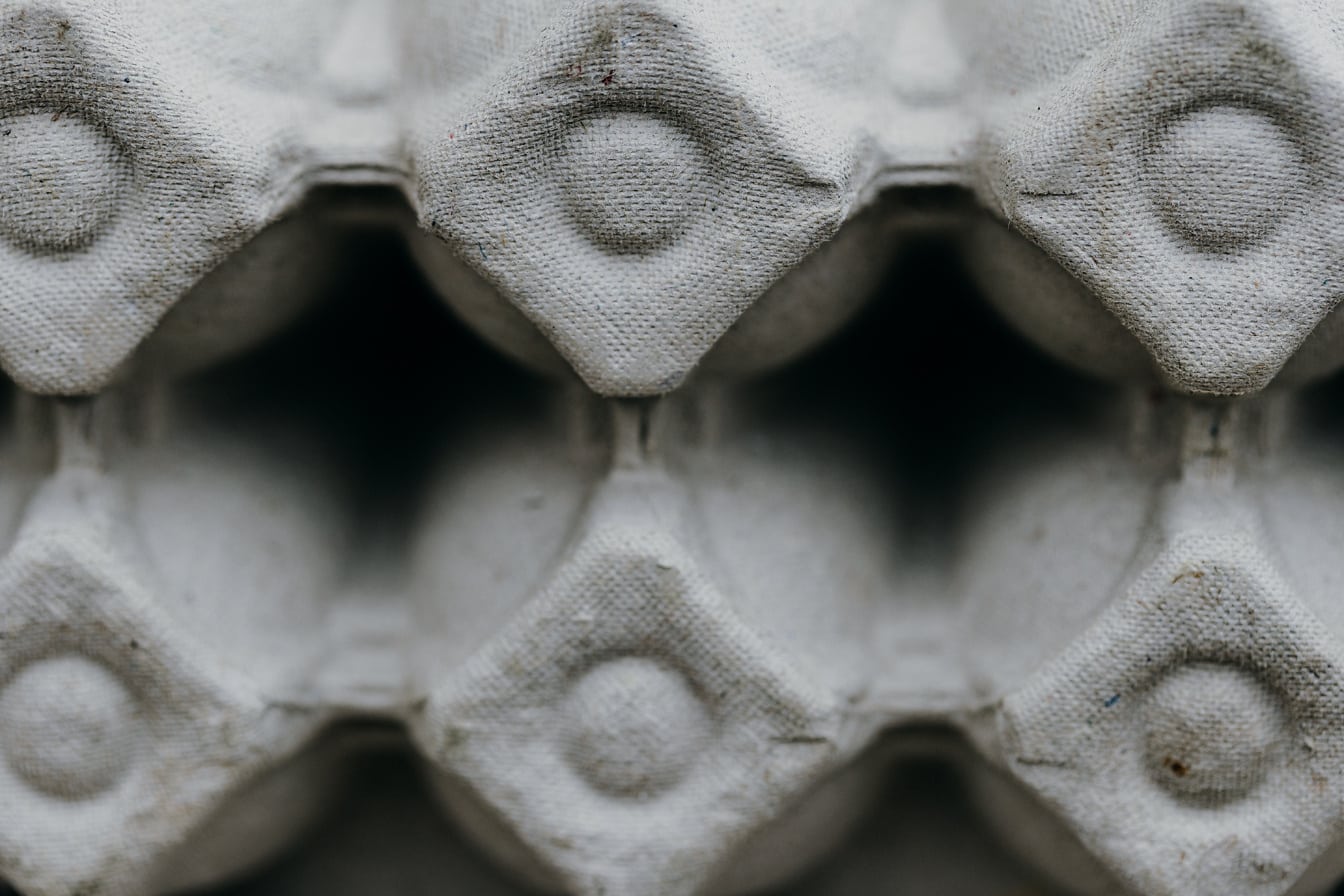 Textura em close-up de uma superfície de papel de uma caixa de ovos