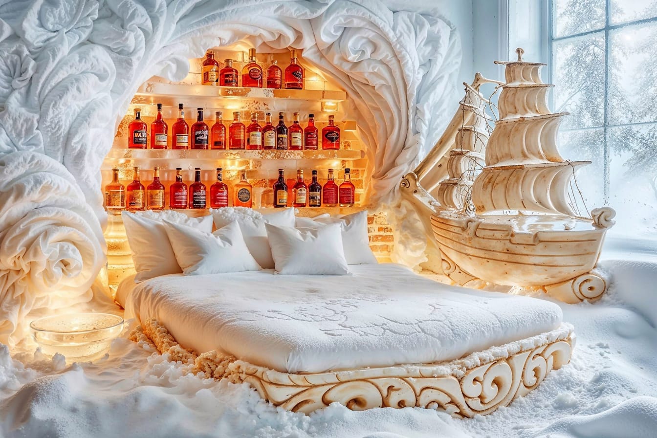 Un dormitor înghețat în stil nautic