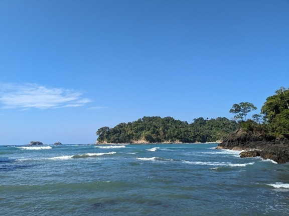 Seascape in national park of Costa Rica