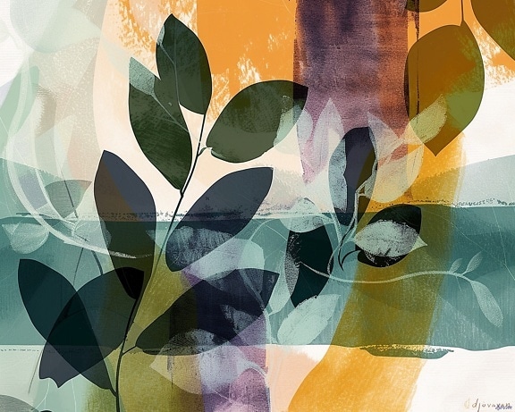 Современный абстрактный фон с листьями