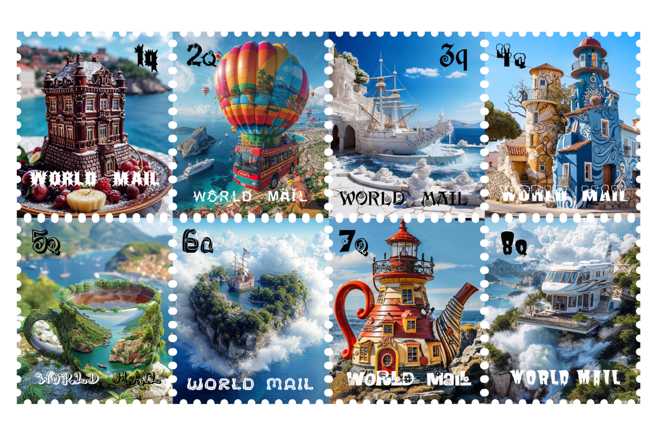 Coleção de selos postais