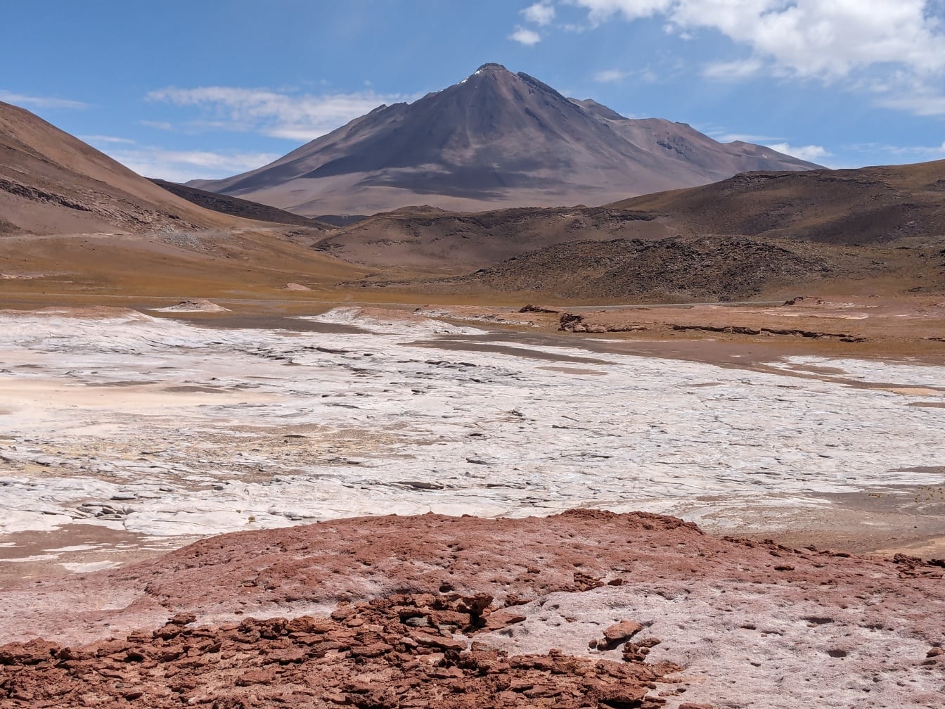 Landskap av världens torraste öken, Atacama i Chile
