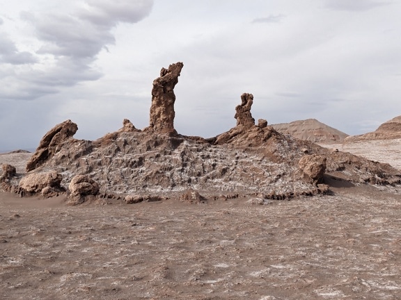 智利阿塔卡马沙漠的岩层