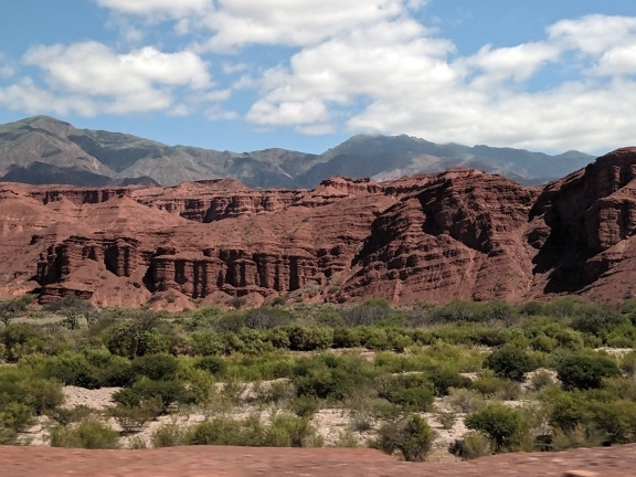 An erosion of red mountains in Salta province in Argentina