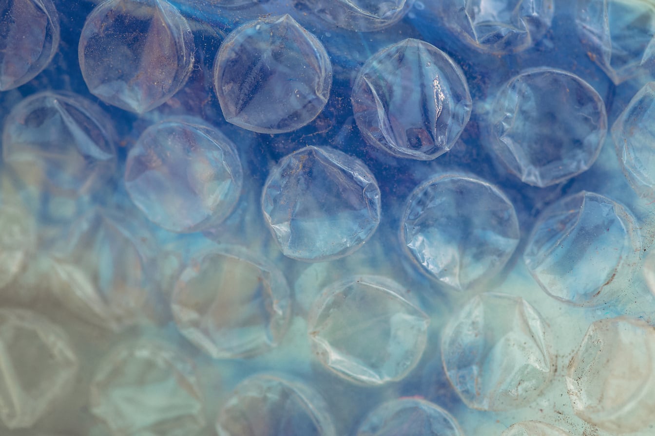 Textura de um nylon semitransparente com bolhas