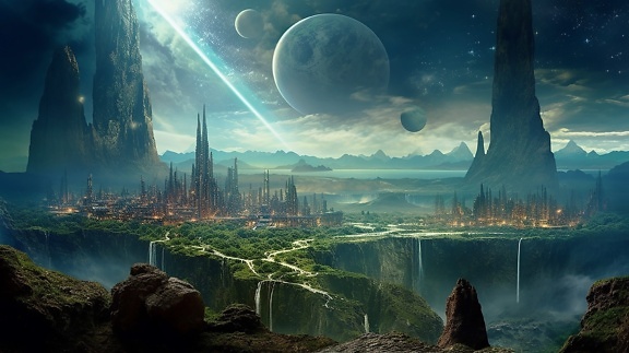 Vizuální cesta inspirovaná nebem k neznámým a neobjeveným planetám