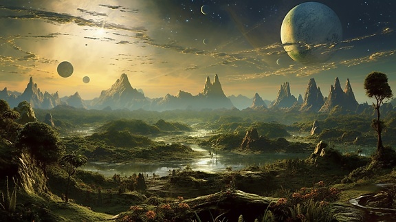 神秘小行星的视觉超现实主义行星际探索