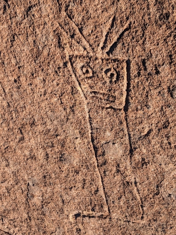 Ancient naive stone carvings, petroglyph in South America could be from the neolith period