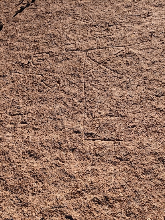 Ancient naive rock carvings, a petroglyph similar to the Nazca lines