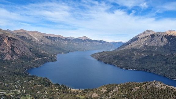 Lakeside panorama at San Carlos de Bariloche a city in the Argentine province of Rio Negro