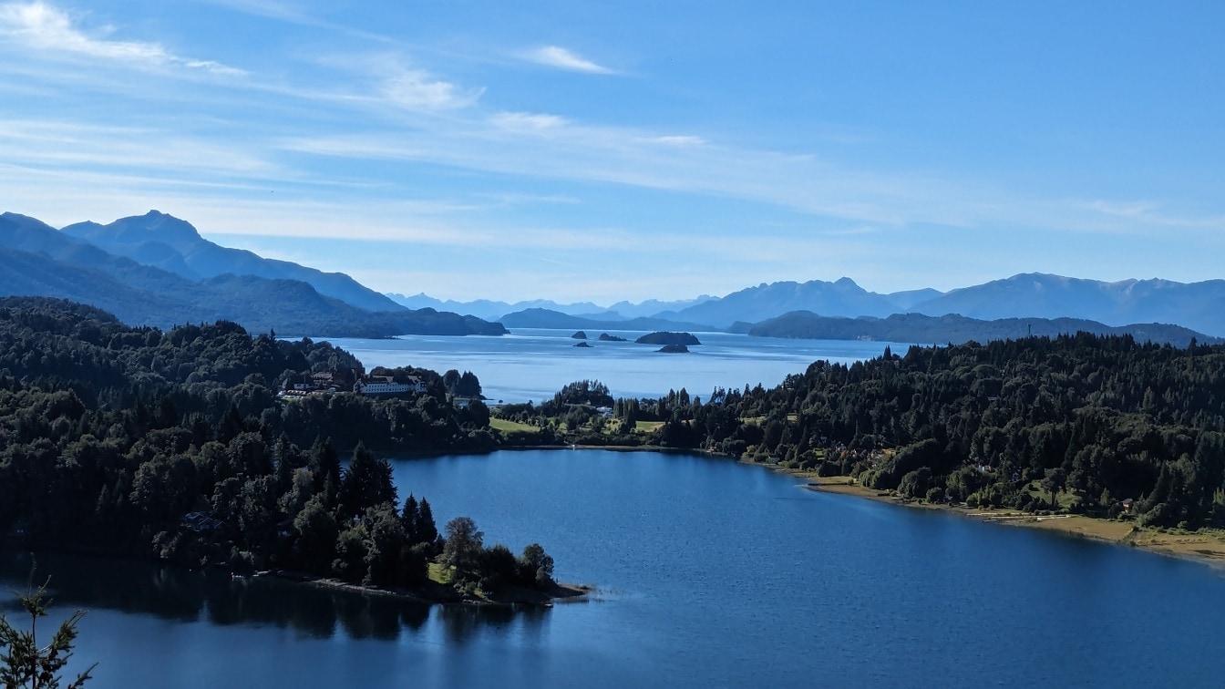 Landscape of the Nahuel Huapi lake in mountains of Patagonia in the province of Neuquén in Argentina