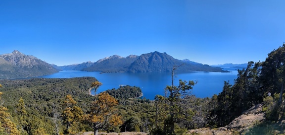 Landscape of Nahuel Huapi lake the oldest natural reserve in South America in Argentina