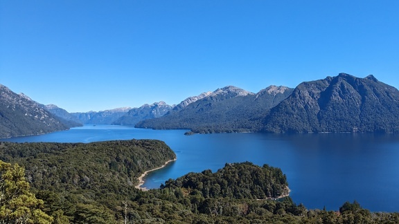 Majestic panorama of Nahuel Huapi lake in the oldest natural reserve in South America