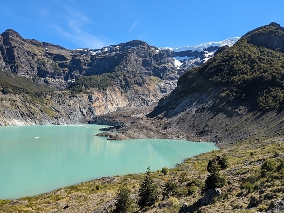 O lago Ventisquero Negro em San Carlos de Bariloche na província de Rio Negro na Patagônia, um parque nacional Nahuel Huapi na Argentina