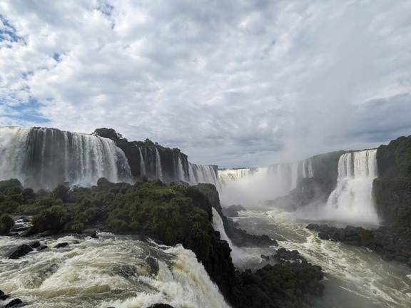 Landscape of the Iguazu waterfall in South America