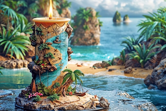 Украшение в виде 3D свечи в морском стиле