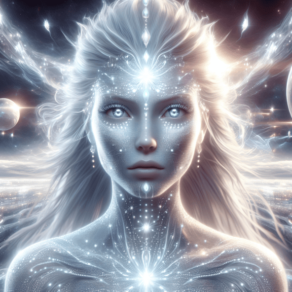 Portrét mimozemského kyborga s umelou inteligenciou, humanoidnej mimozemskej ženy