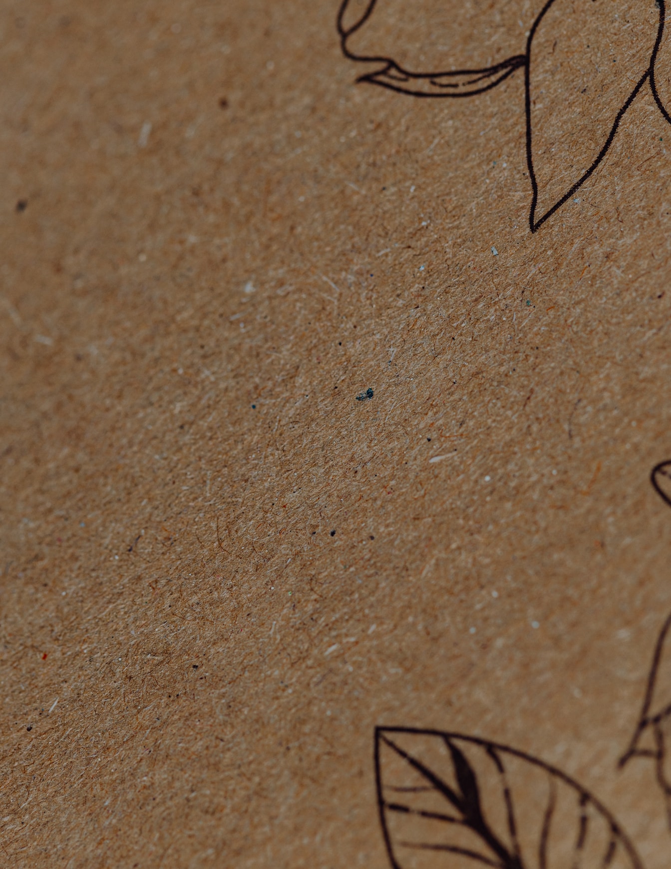 Close-uptextuur van een bruin karton met zwarte lijnen