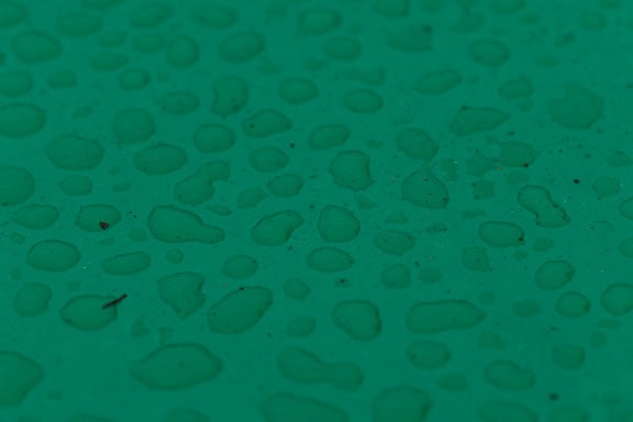 Texture of a water drops on a green surface
