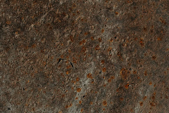 Texture della superficie del ferro piatto sporca primo piano con macchie di ruggine