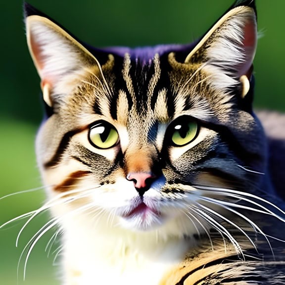 Ilustração em close-up de um gato europeu de pelo curto