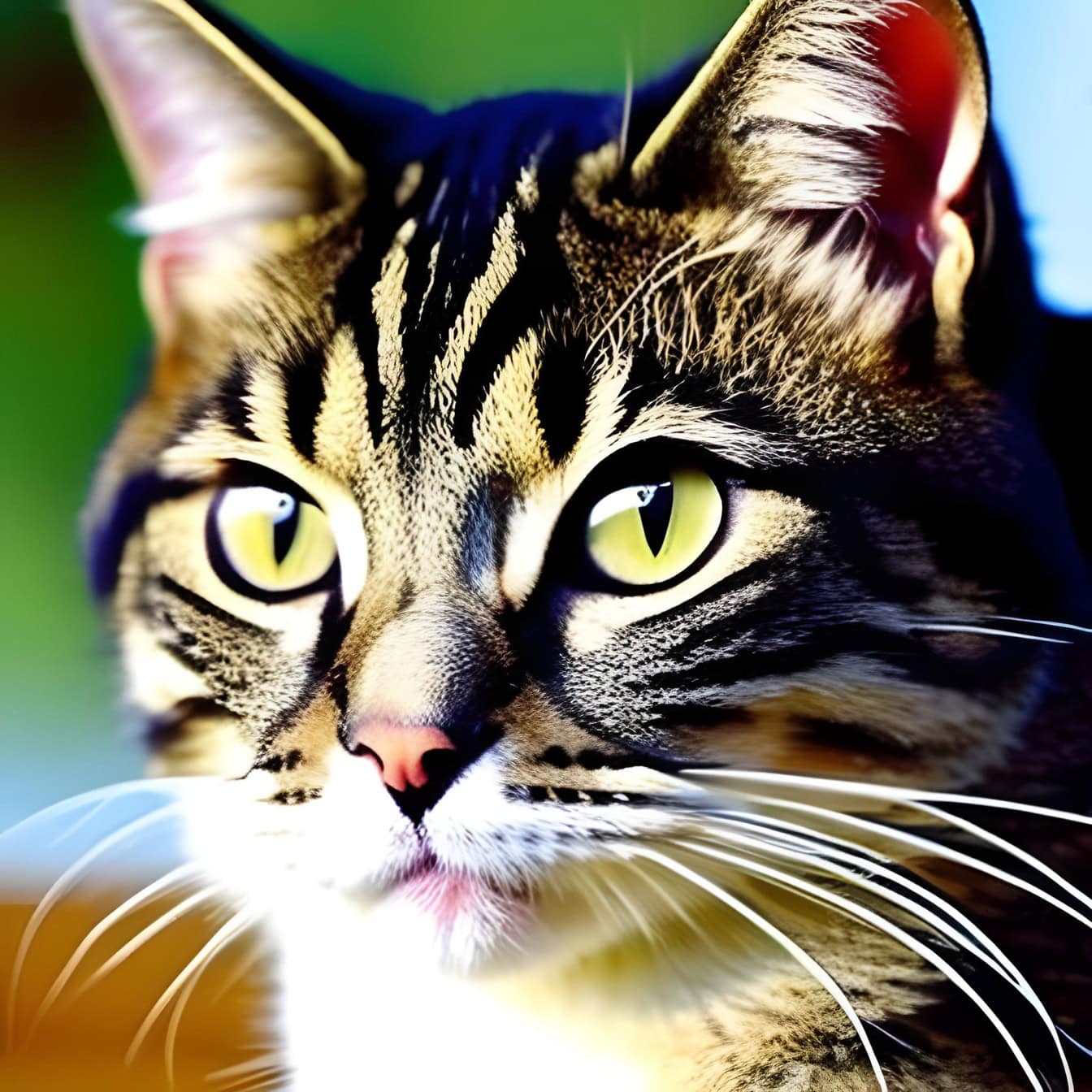 A close-up graphic of an European domestic cat