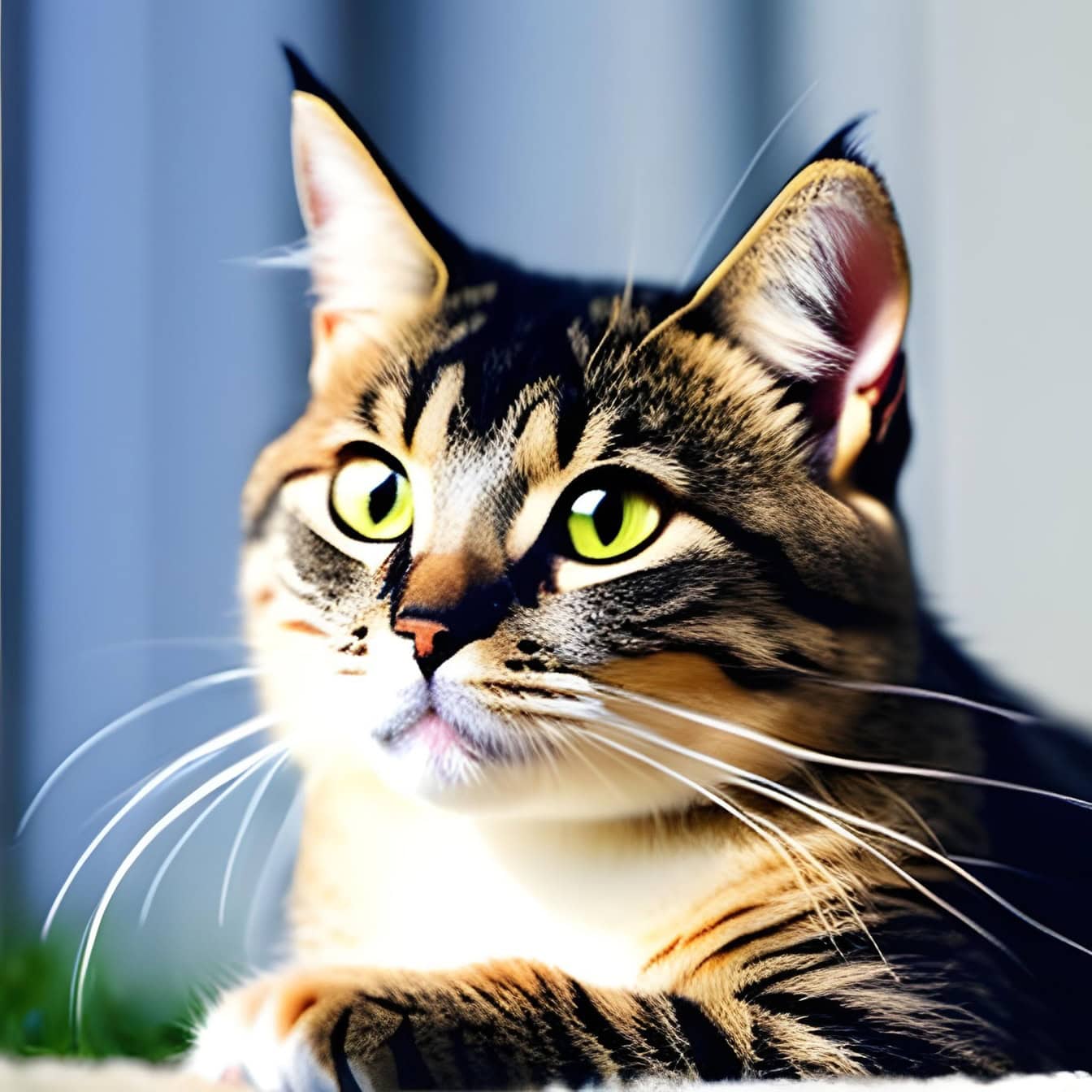 Графічна ілюстрація кота з зеленими очима