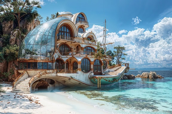Casa de lujo de un millonario ruso a la orilla del mar