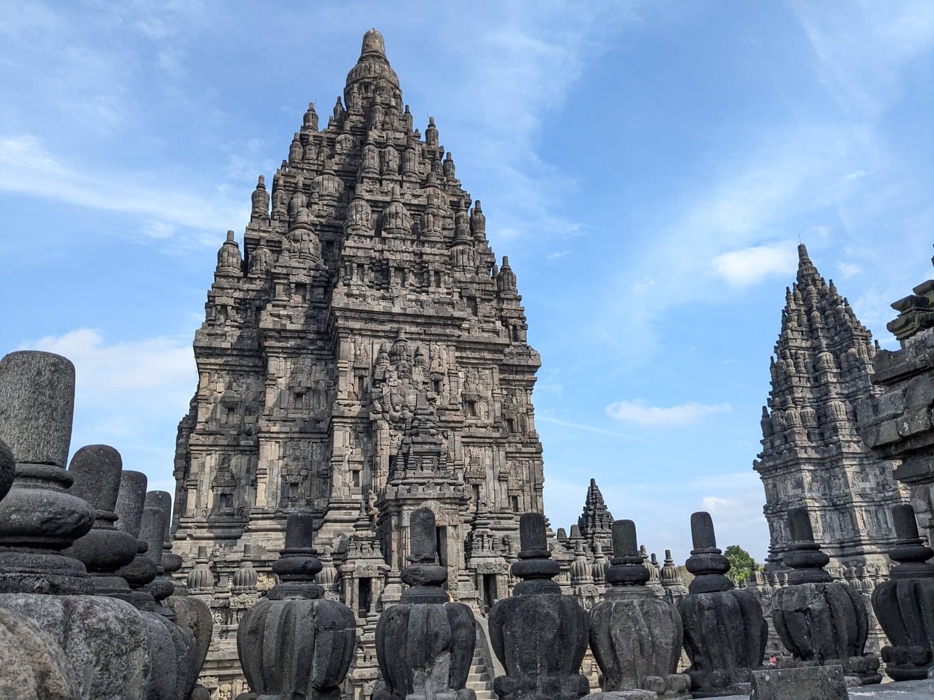 The Prambanan a Hindu temple complex in Yogyakarta on Java in Indonesia, an Unesco protected site