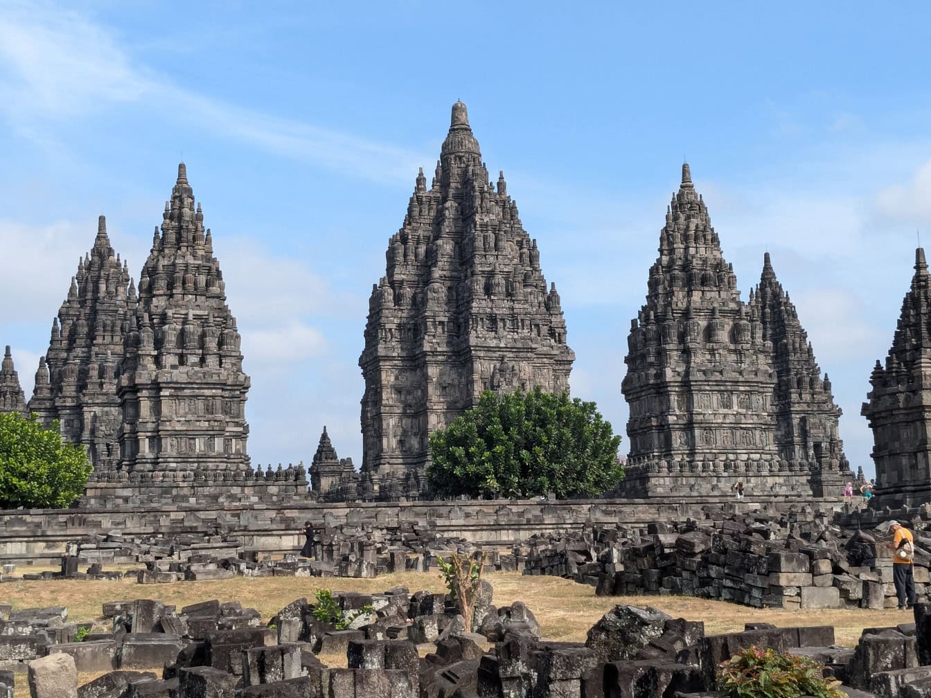 Un site archéologique de l’UNESCO, Prambanan, un temple hindou dans la région de Yogyakarta dans le sud de Java, en Indonésie