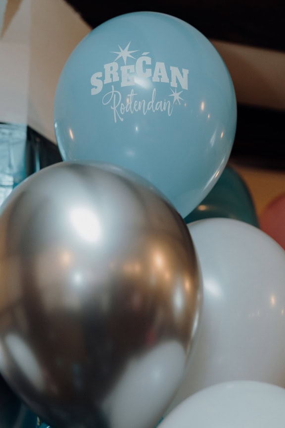 Balloons with the inscription Happy Birthday in Croatian language