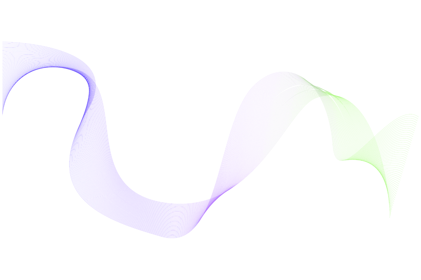 Grafik vektor dengan garis abstrak warna-warni pada latar belakang transparan, kurva warna-warni