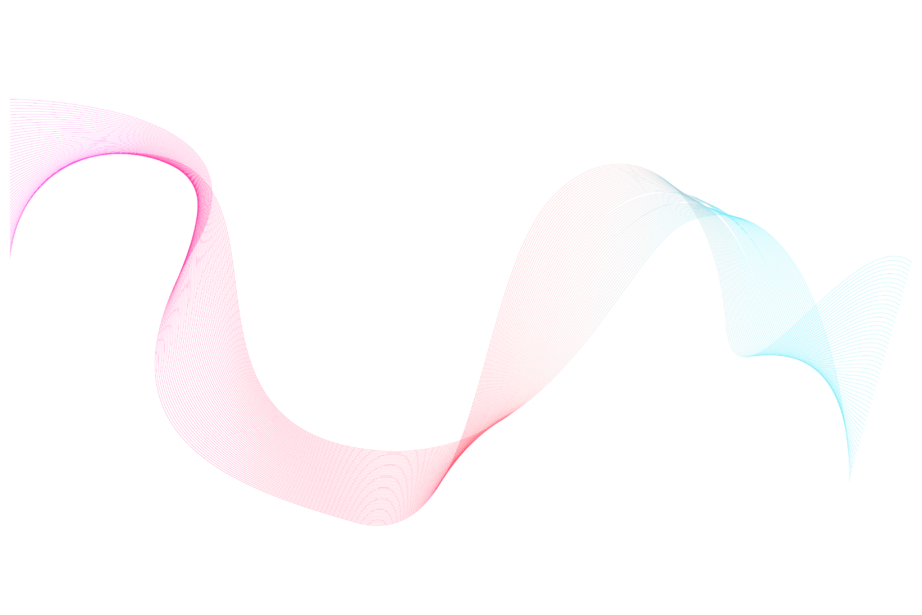 Un degradado vectorial, líneas fluidas coloridas con curva sobre un fondo transparente