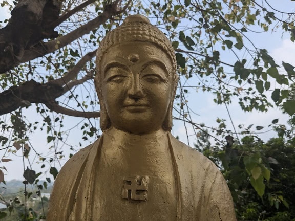 Bronze statue of a Buddha at Fo Guang Shan memorial Centre, Taiwan