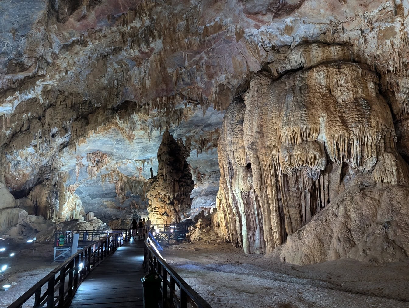 Walkway in a cave a majestic cave scenic at the Patadise cave, Phong Nha Ke Bang national park at Dong Hoi, Vietnam