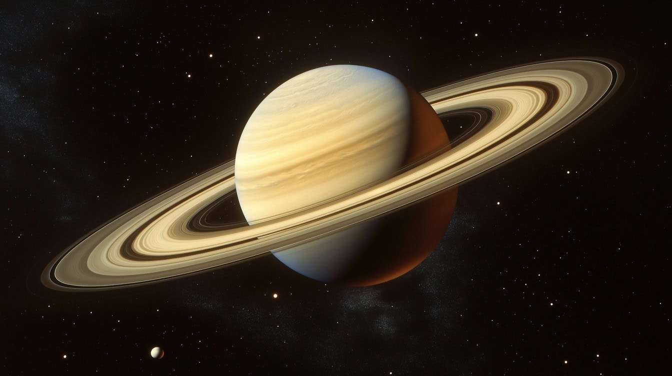 Planeta Saturn cu inele, o planetă cu inele sau o planetă cu inele în sistemul solar