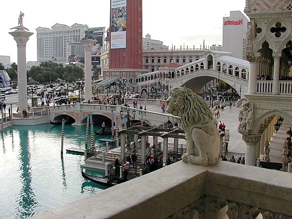 kanal, gondola, jembatan, Vegas