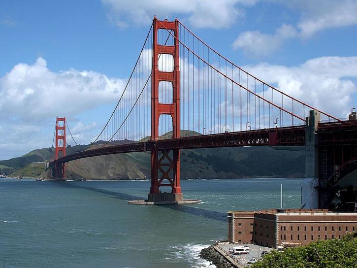 Golden gate, most, fort, punkt, Francisco