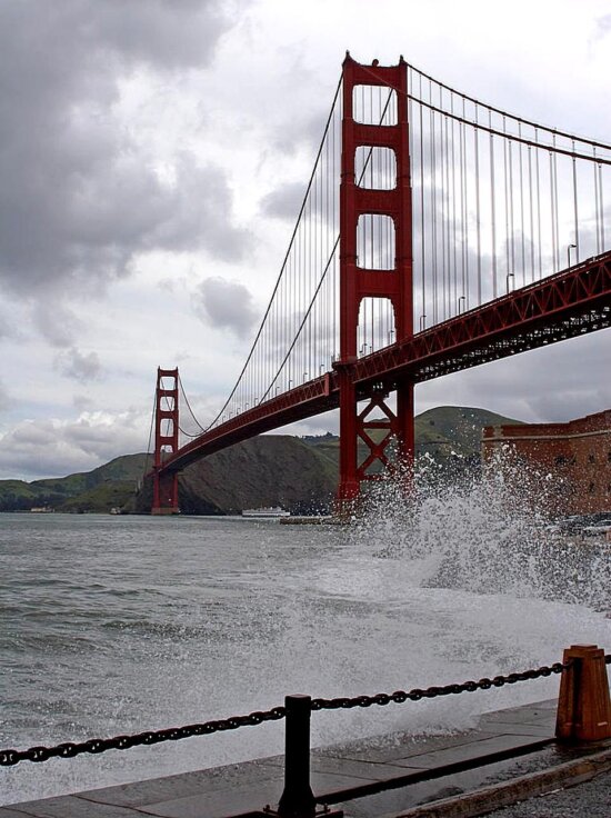 golden, gate, bridge, San Francisco, fort, point