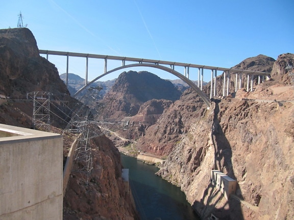 Hoover, dam, bridge, Nevada, land