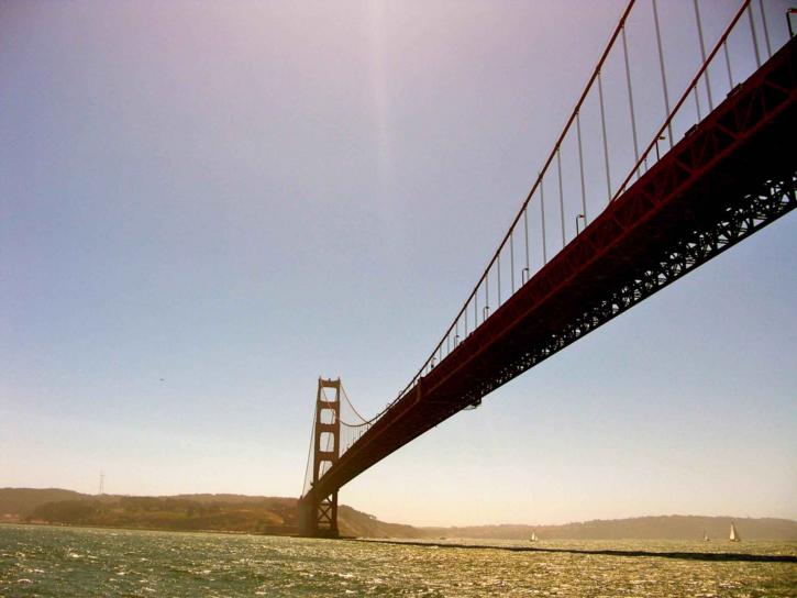 橋、スパン、サンフランシスコ、サンフランシスコ湾します。