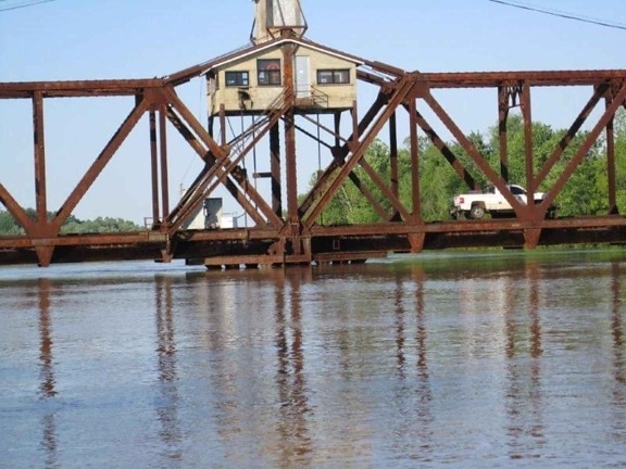 white, river, rail, bridge