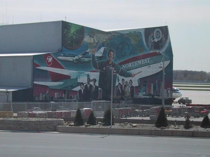 mural, service, building, minneanapolis, airport