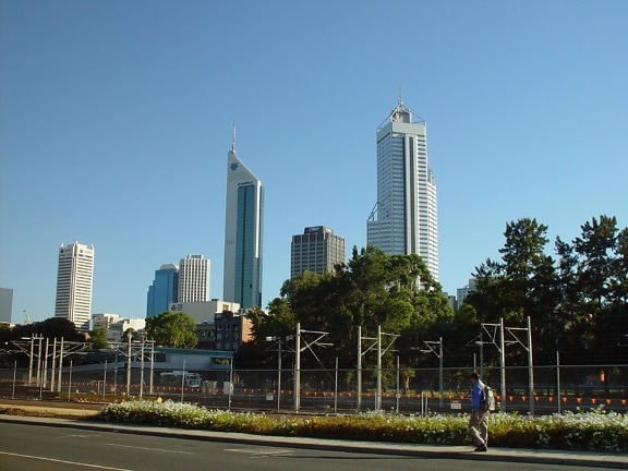 Perth, skyline, bygninger