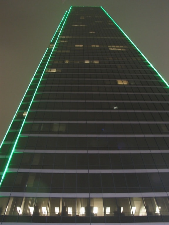grattacielo, neon, centro, Dallas